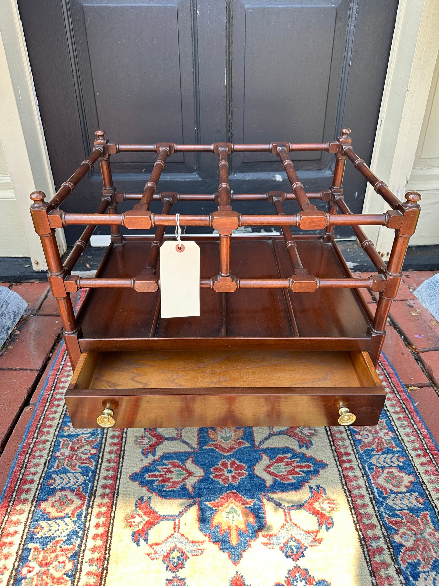 Large Mahogany Canterbury with Drawer
