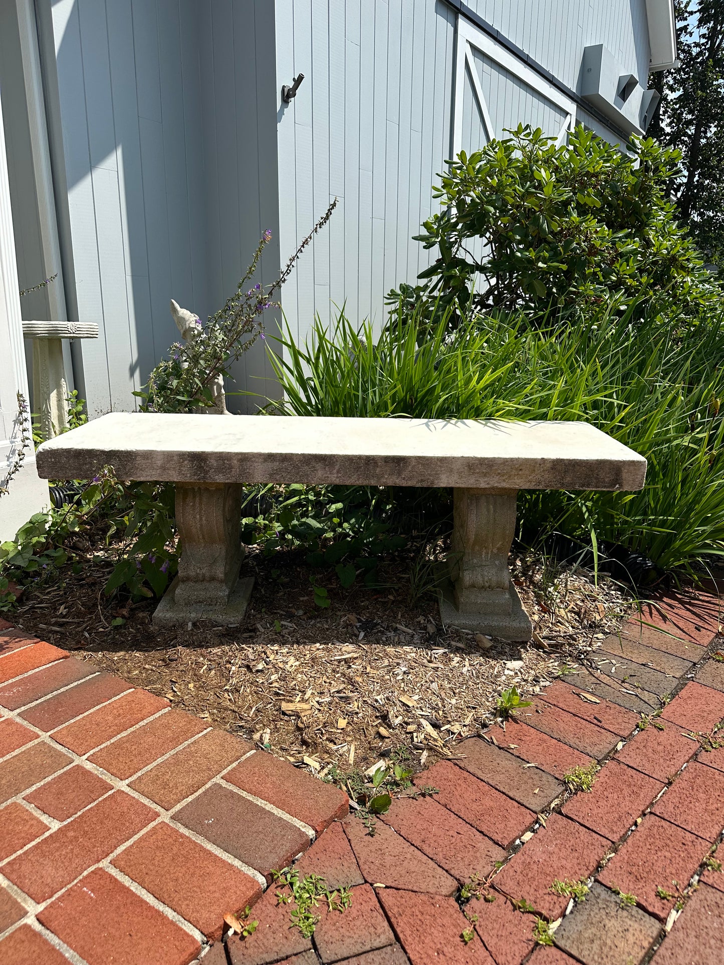 Antique Marble Garden Bench
