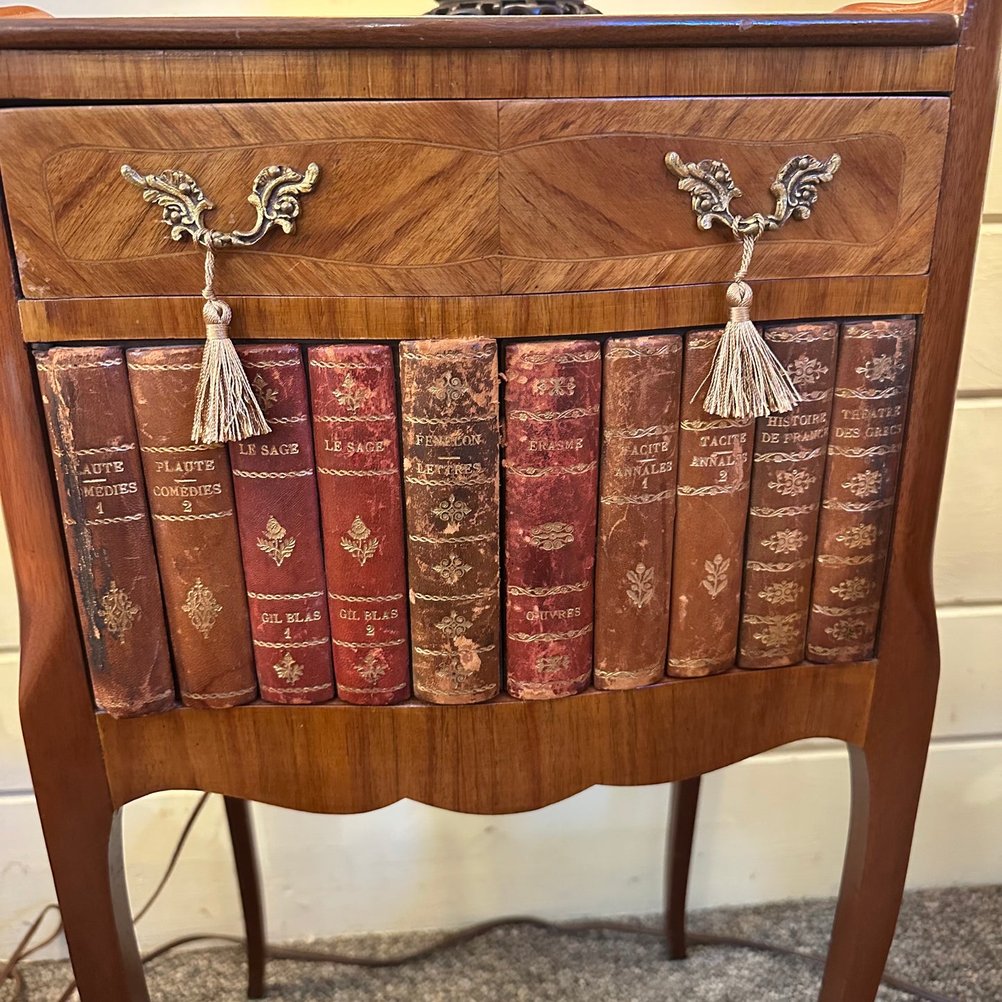 French Stand with Leather Bound Book Ends