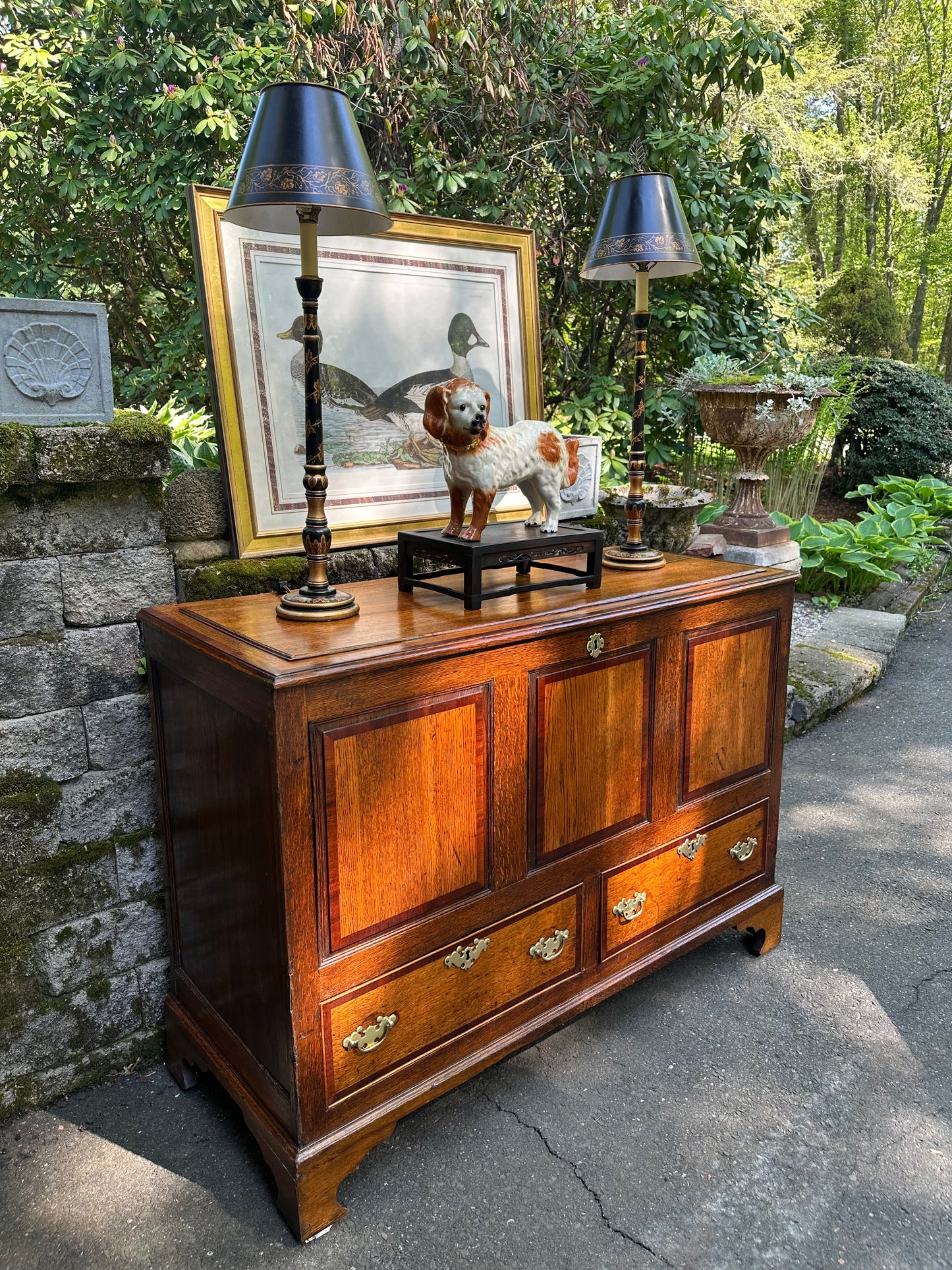 Antique English Oak George III Mule Chest
