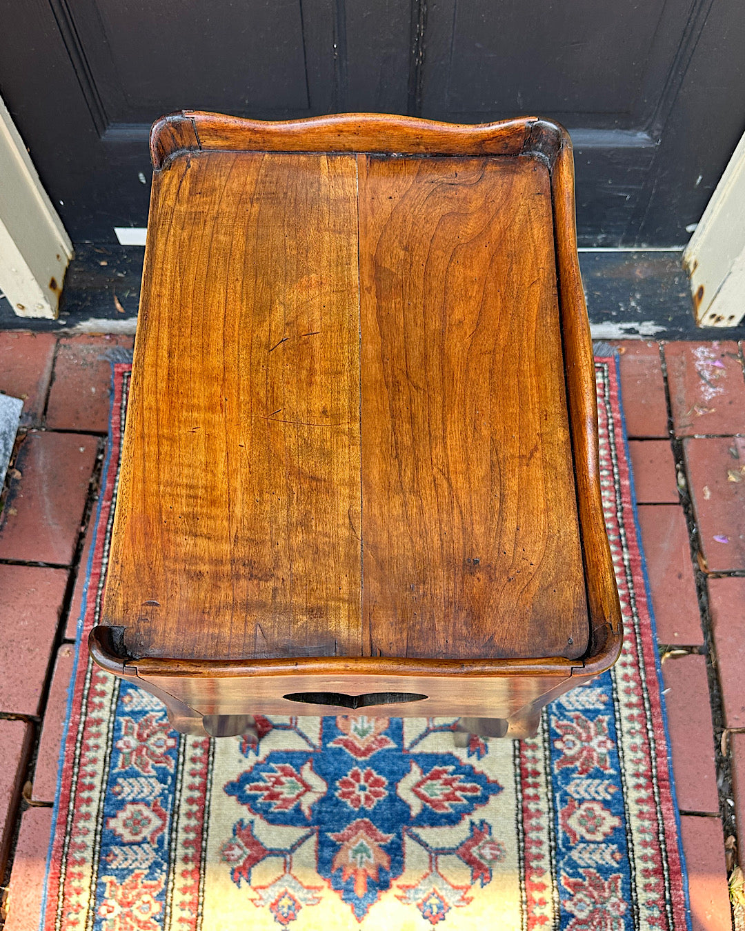 Antique Fruitwood French Open Side Table