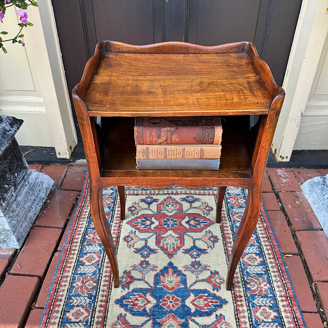 Antique Fruitwood French Open Side Table
