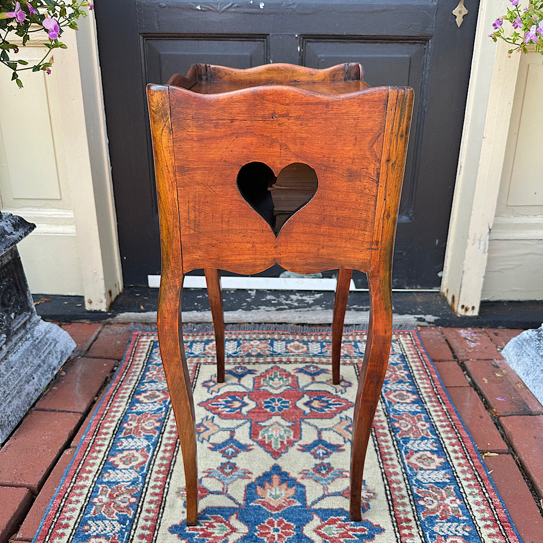 Antique Fruitwood French Open Side Table