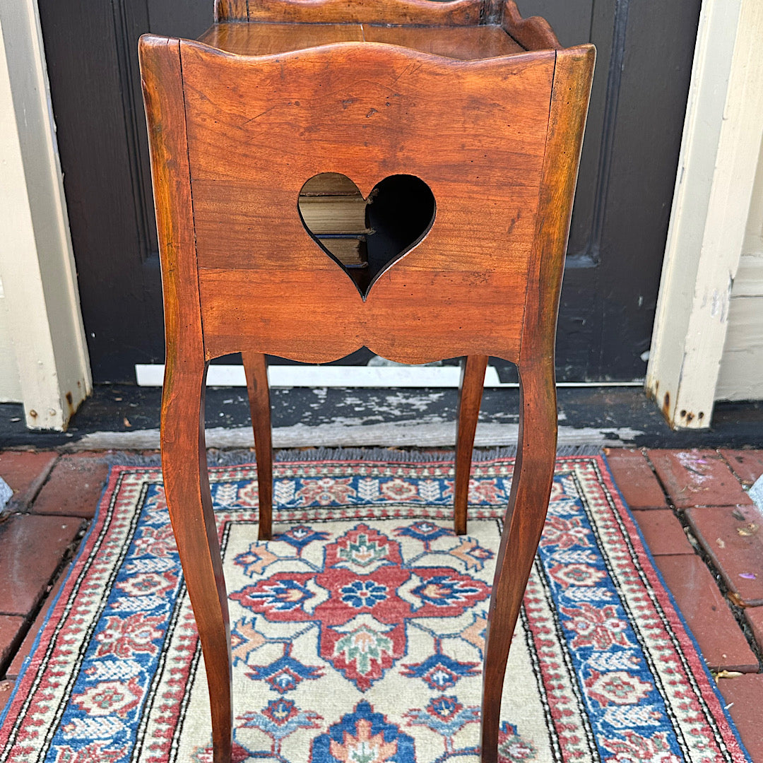 Antique Fruitwood French Open Side Table
