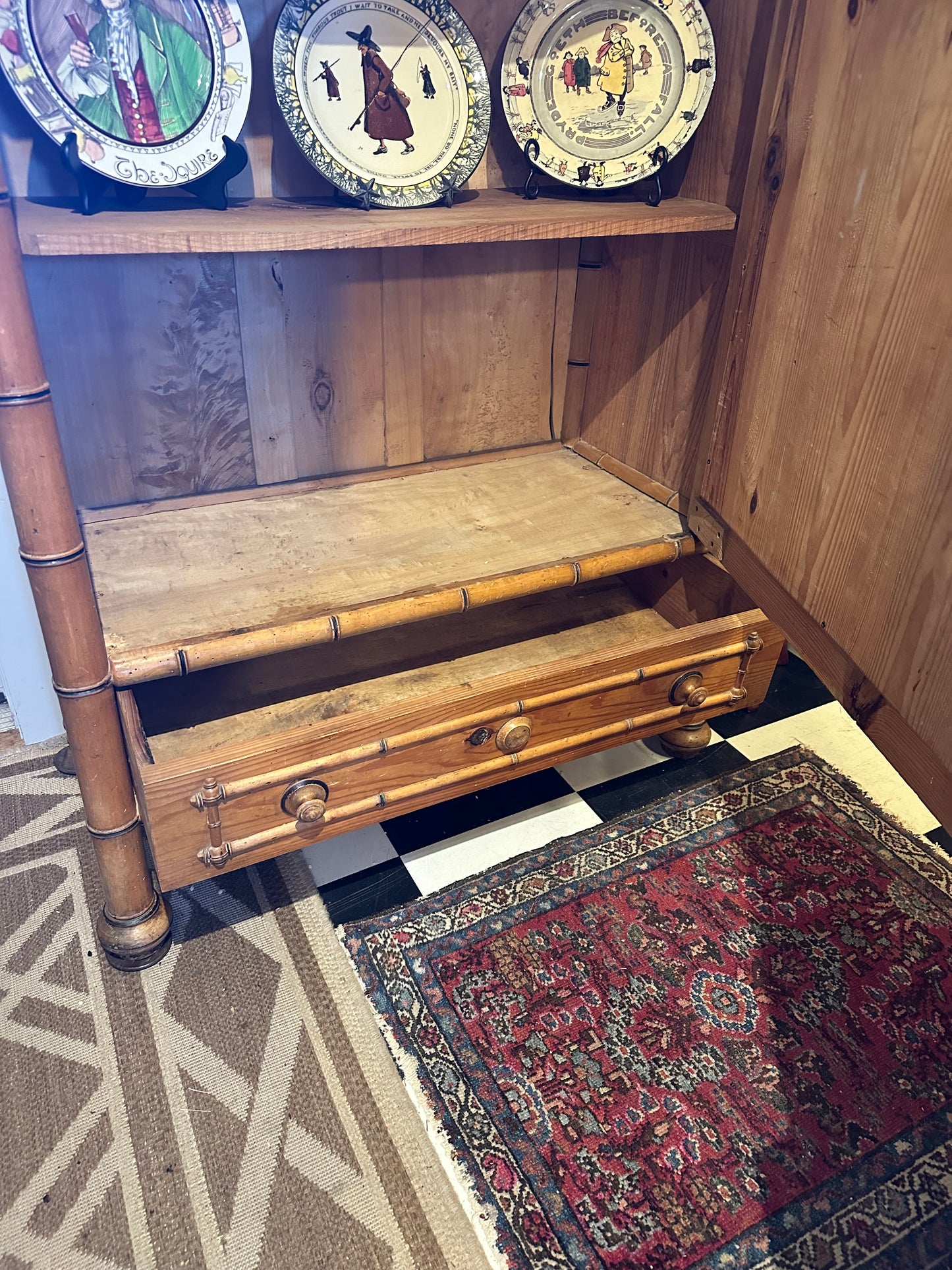 Antique English Faux Bamboo Armoire c./1885.