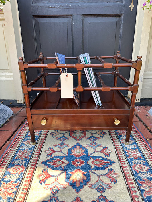 Large Mahogany Canterbury with Drawer