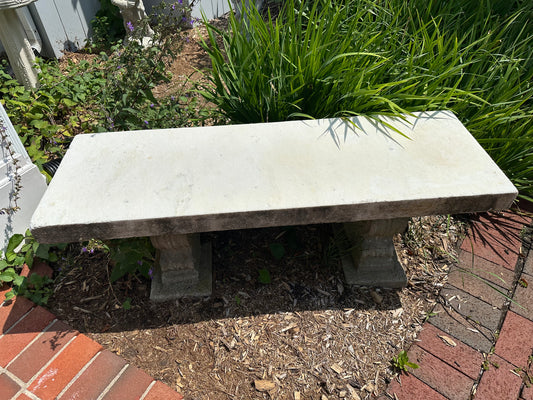 Antique Marble Garden Bench