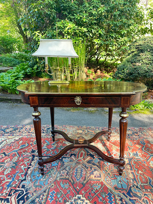 Louis XVI Marquetry Inlaid Rosewood Center Table
