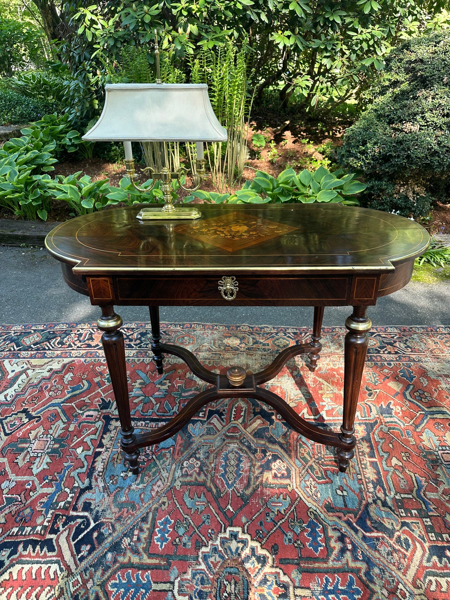 Louis XVI Marquetry Inlaid Rosewood Center Table