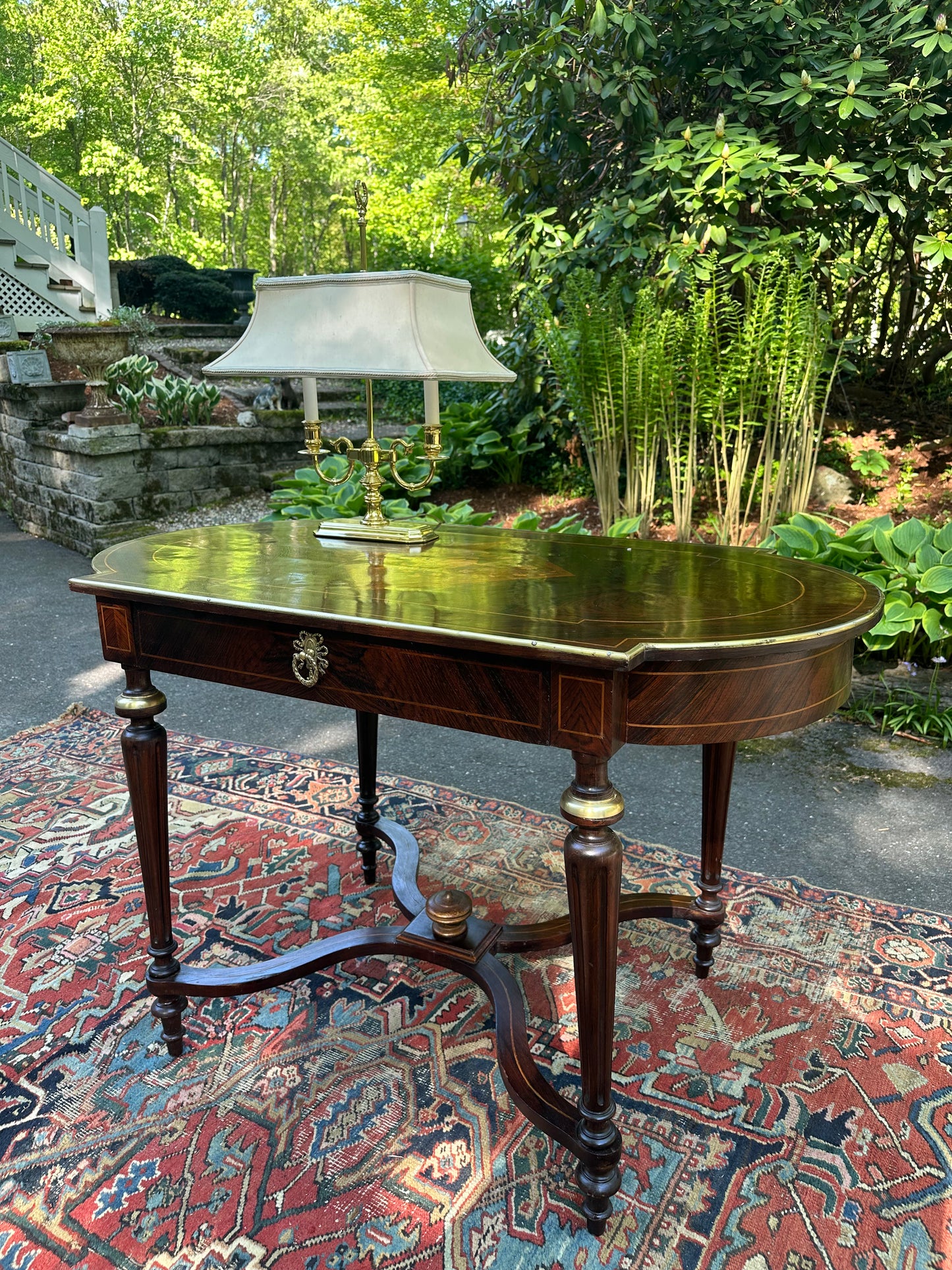 Louis XVI Marquetry Inlaid Rosewood Center Table