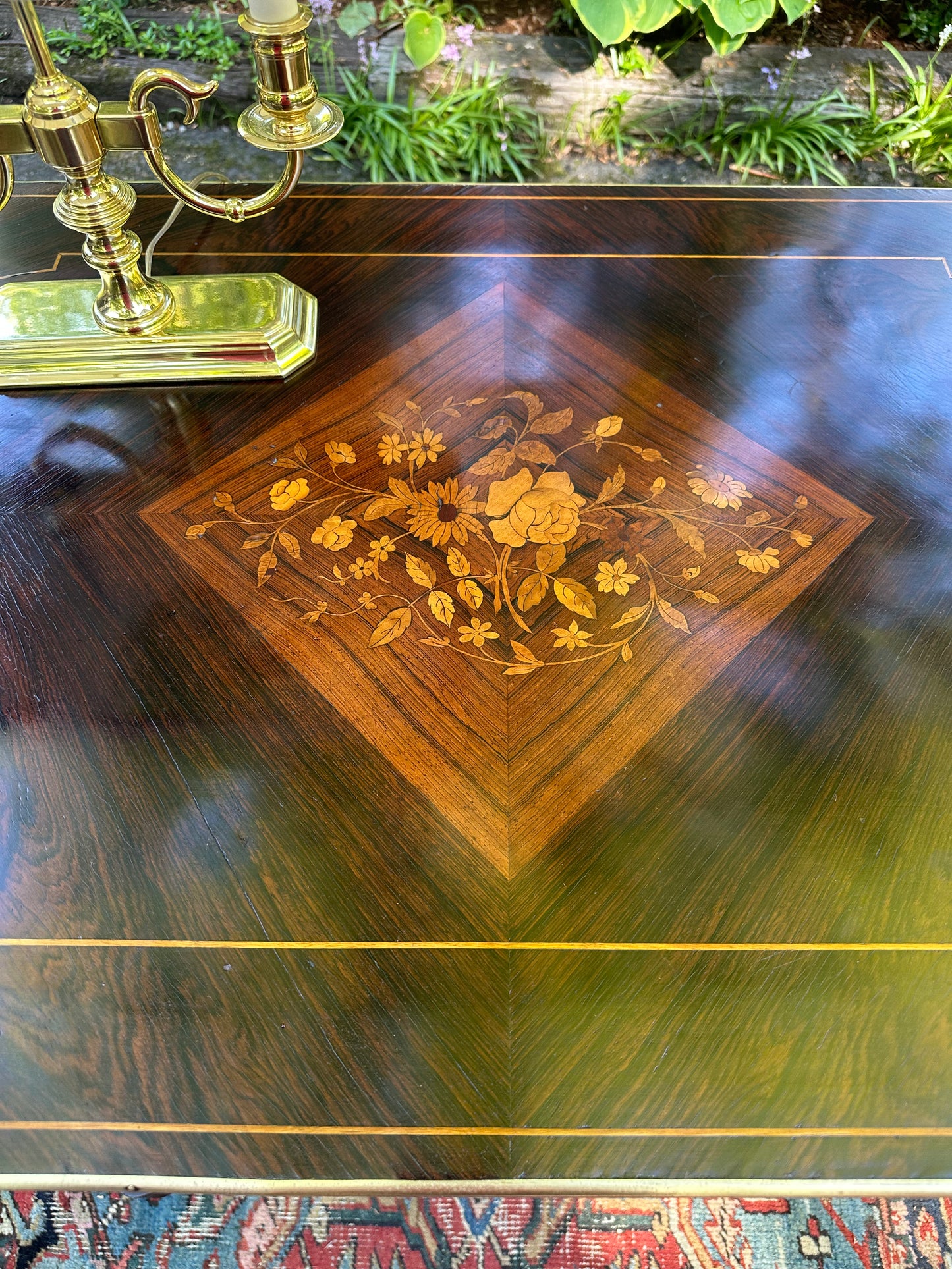 Louis XVI Marquetry Inlaid Rosewood Center Table