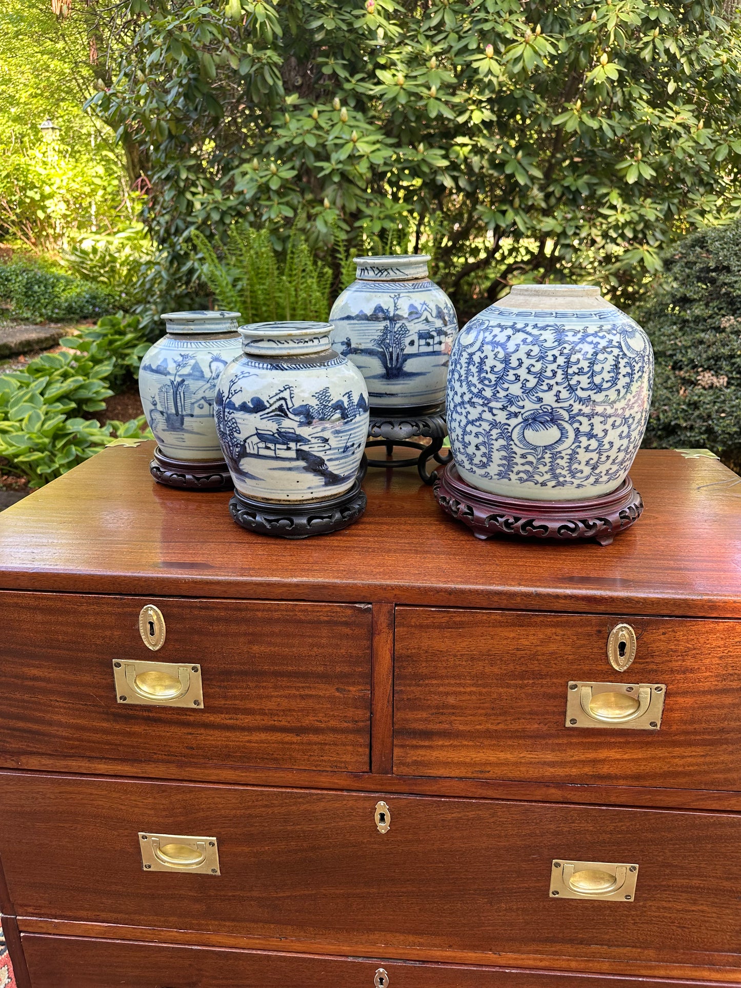 19th C. Solid Mahogany Campaign Chest