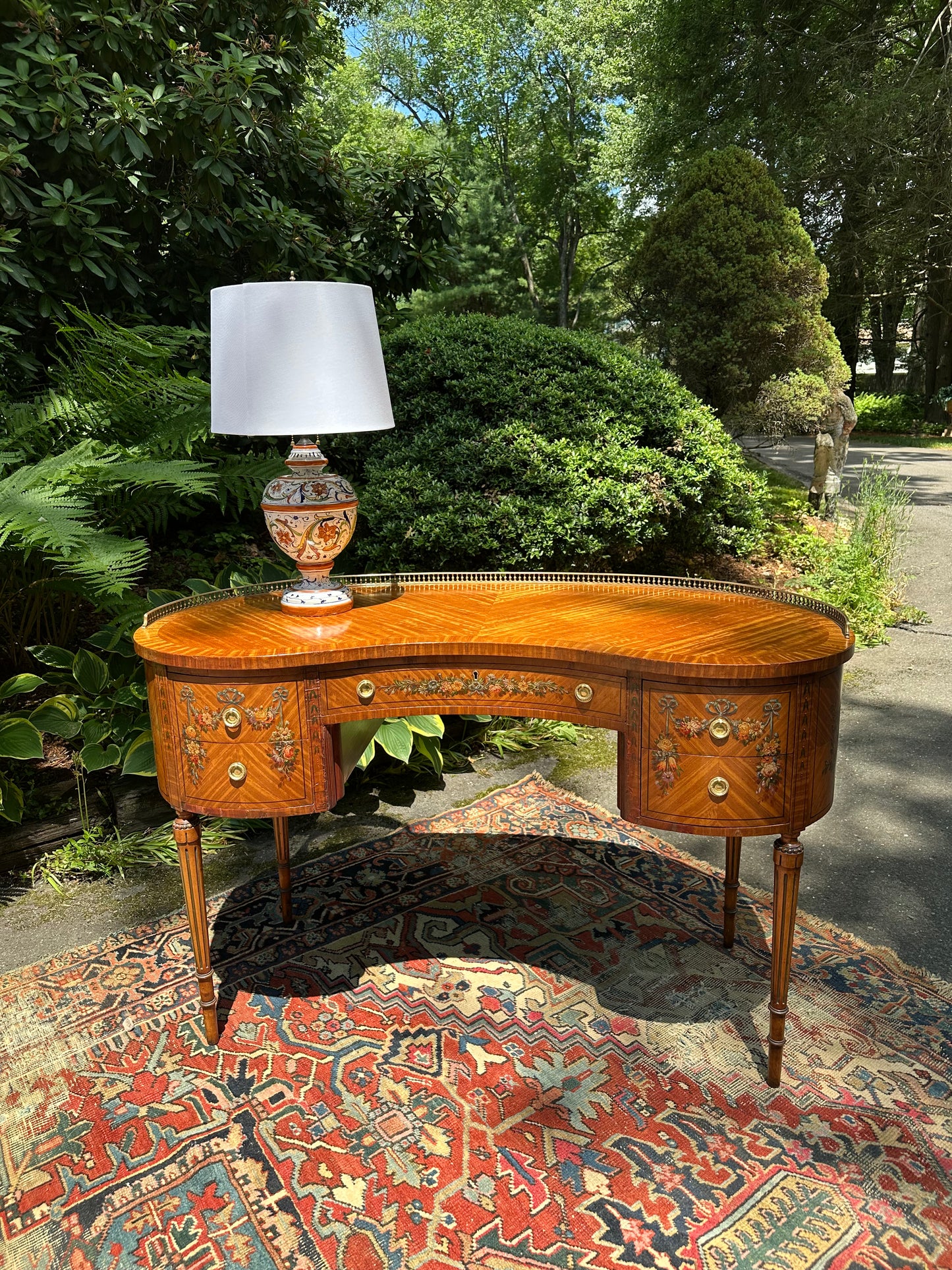 Hand Painted Kidney Shape Desk