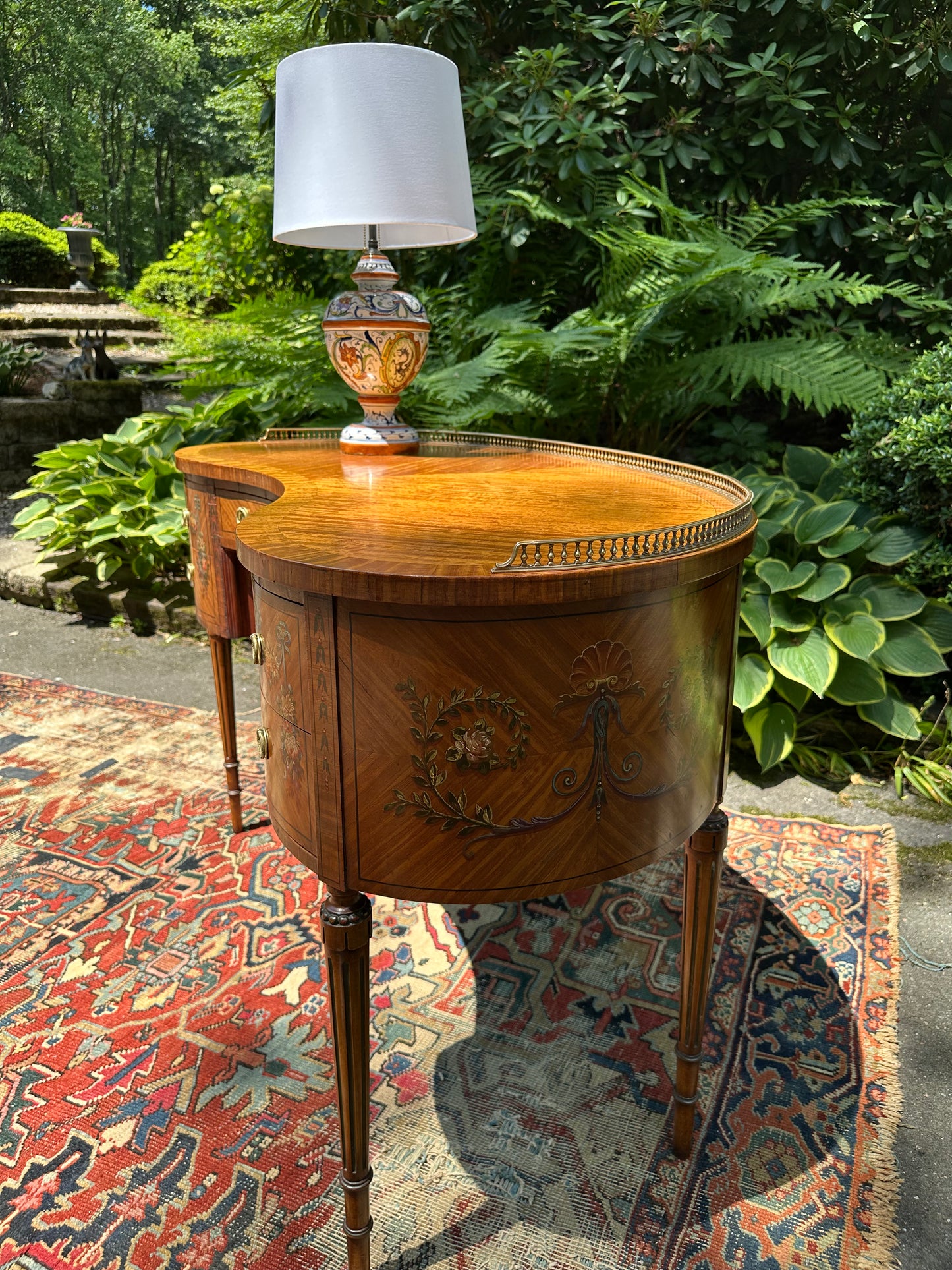 Hand Painted Kidney Shape Desk
