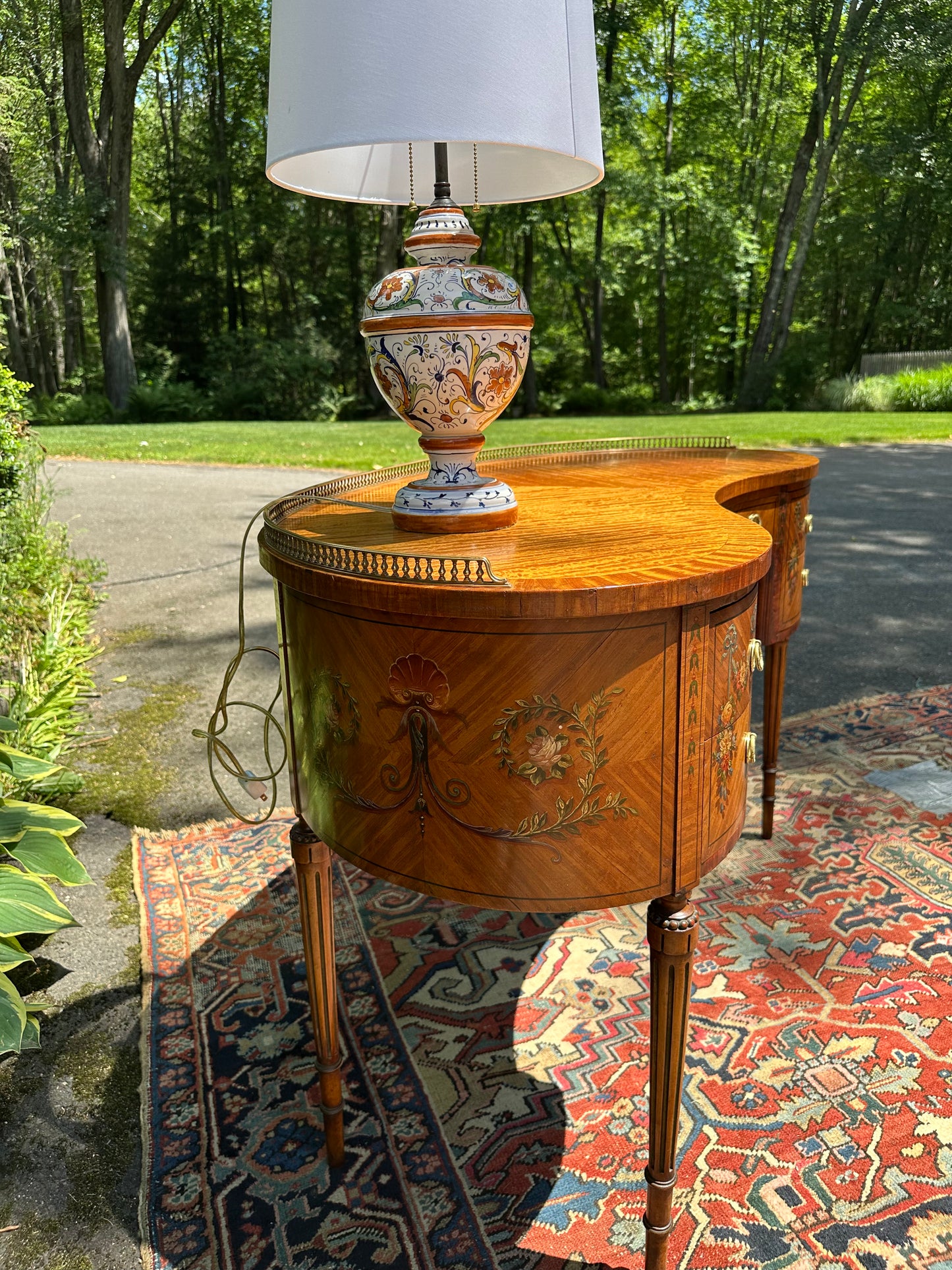 Hand Painted Kidney Shape Desk