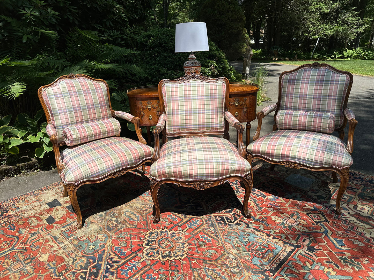 Single Upholstered French Style Fauteuil Armchair