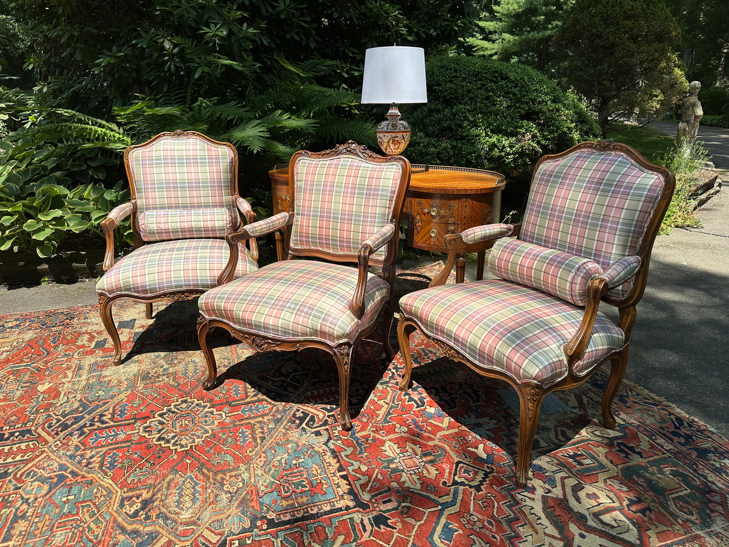 Single Upholstered French Style Fauteuil Armchair