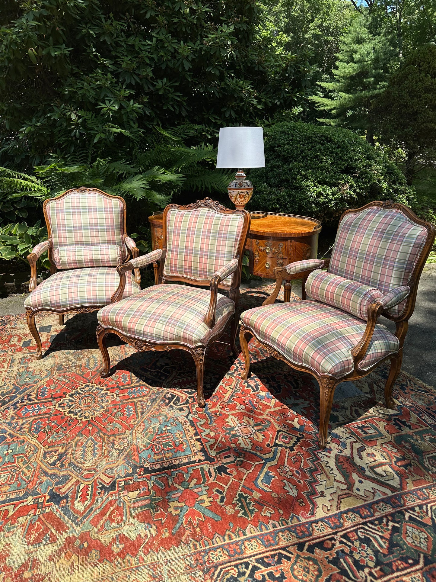 Single Upholstered French Style Fauteuil Armchair