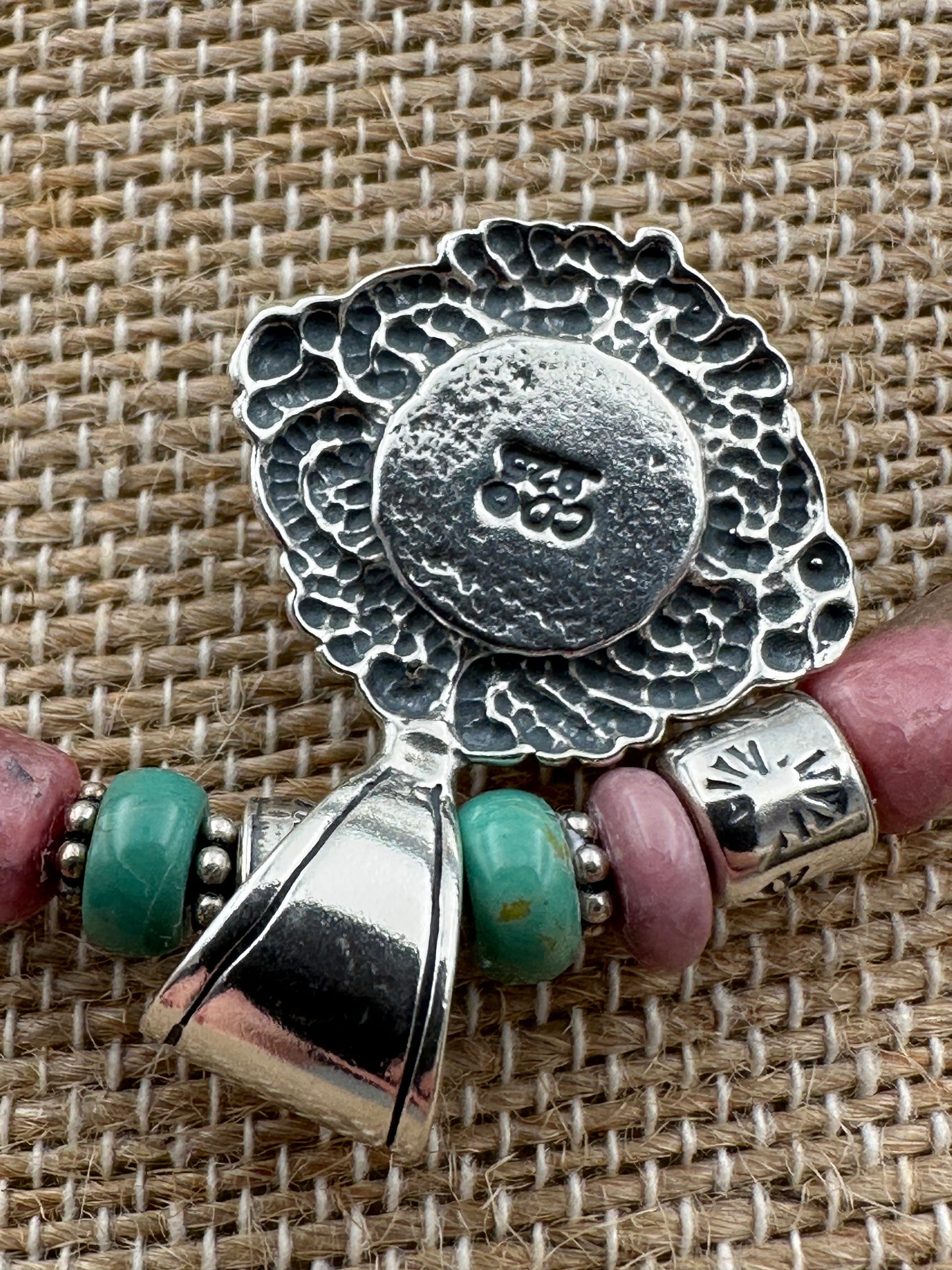 Carolyn Pollack Sterling Silver Rhodonite and turquoise necklace