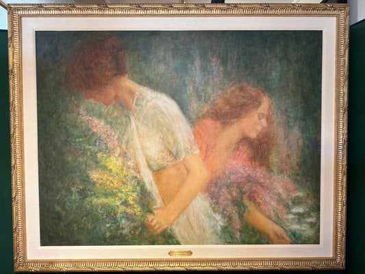 Oil on Canvas - Gathering Flowers - by Helen Bishop