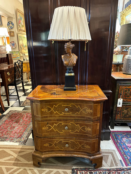 Beautiful Antique Italian Three Drawer Fruitwood Chest c/.1920.