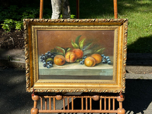 Antique Artist Signed Oil Painting on Canvas of Fruit. (Local Pickup Only)