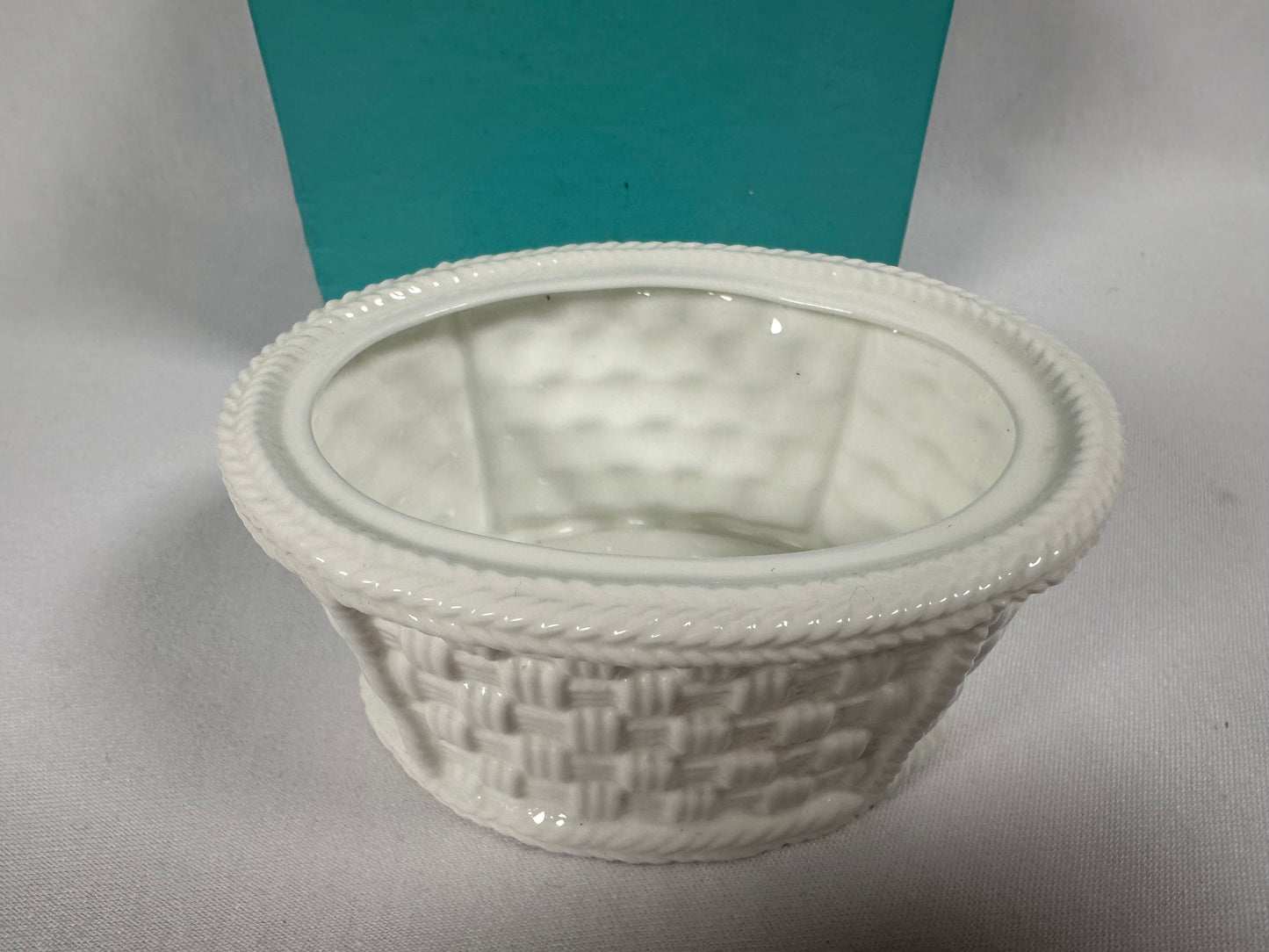 Tiffany & Co. “Tiffany Weave” Covered Trinket Box in Original Box.