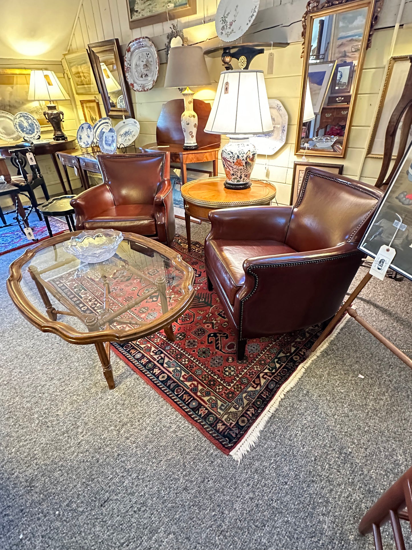 Pair of Beautiful Leather Club Chairs