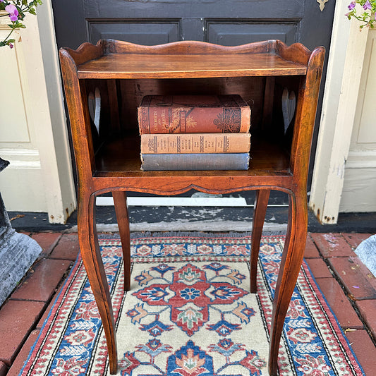 Antique Fruitwood French Open Side Table