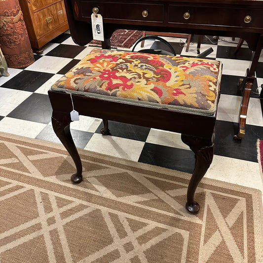 Antique Mahogany Needlepoint bench - Local Pickup